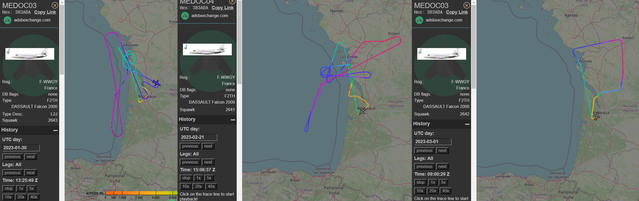 ▲ 24일 한국에 들어온 '팰콘 2000LXS'는 1월 30일 첫 비행, 2월 21일 두 번째 비행, 3월 1일 세 번째 비행까지 총 3번의 테스트를 거친 뒤 3월 20일부터 프랑스 보르도공항에서 출발, 두바이-다낭-인천을 거쳐 24일 사천공항에 착륙했다. ⓒglobe.adsbexchange.com