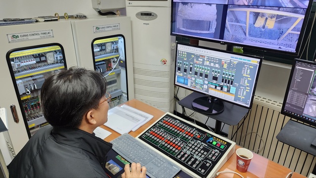 ▲ 유진기업의 레미콘 생산 시뮬레이션 시스템.ⓒ유진기업