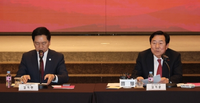 ▲ 김기문 중기중앙회장이 3일 오후 서울 여의도 중기중앙회에서 열린 국민의힘 김기현 대표 초청 중소기업중앙회 간담회에서 발언하고 있다.ⓒ연합뉴스