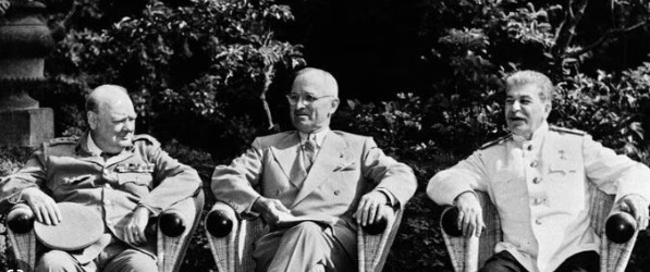 ▲ 포츠담 회담 3거두, 처칠, 트루먼, 스탈린.(자료사진)