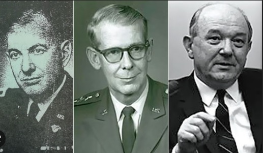 ▲ 38선을 만든 3인조. 링컨 소장,본스틸 대령, 러스크 중령.ⓒ조선DB