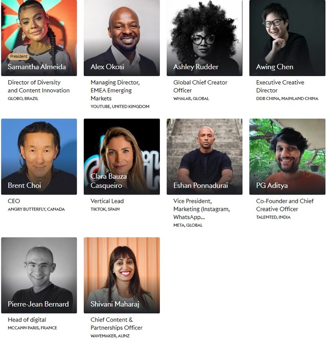 ▲ 소셜 & 인플루언서 라이언즈(Social & Influencer Lions) 심사위원단. ⓒCannes Lions