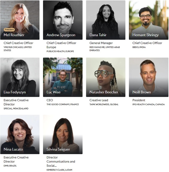 ▲ 헬스 & 웰니스 라이언즈(Health & Wellness Lions) 심사위원단. ⓒCannes Lions