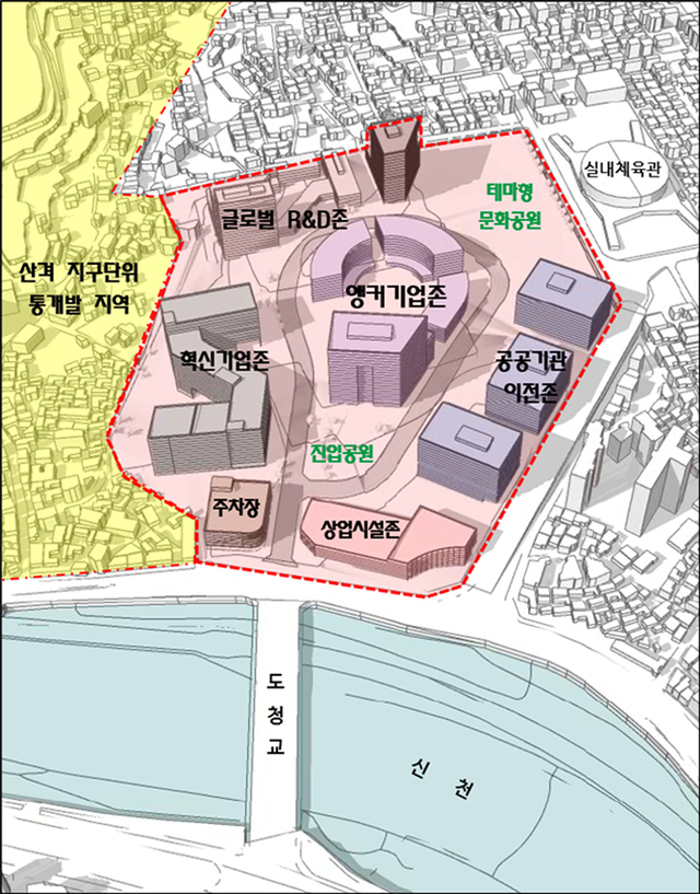 ▲ 옛 경북도청후적지 도심융합특구 공간구상도.ⓒ대구시