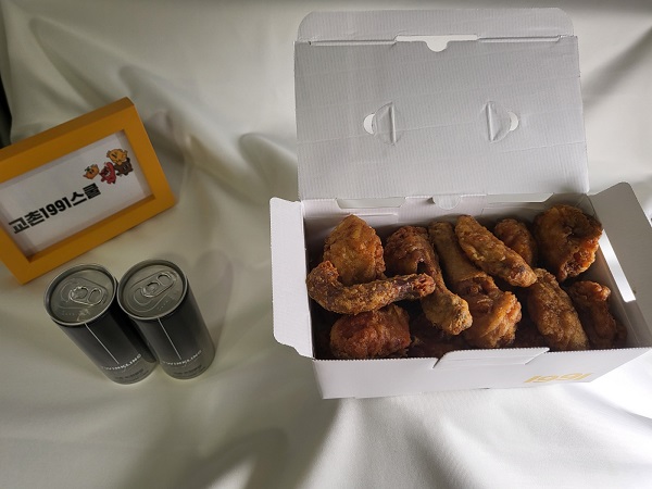 ▲ 완성된 교촌오리지날 ⓒ김보라 기자