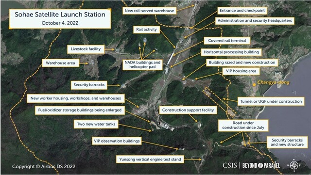 ▲ 지난해 10월 북한 서해위성발사장의 위성사진. ⓒCSIS