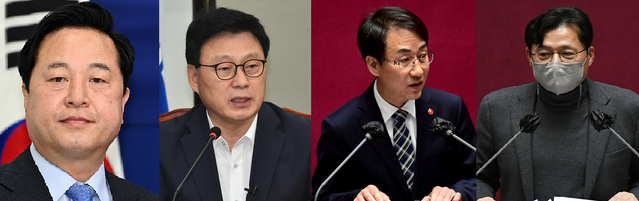 ▲ 왼쪽부터 김두관·박광온·이원욱·홍익표 더불어민주당 의원. ⓒ뉴데일리