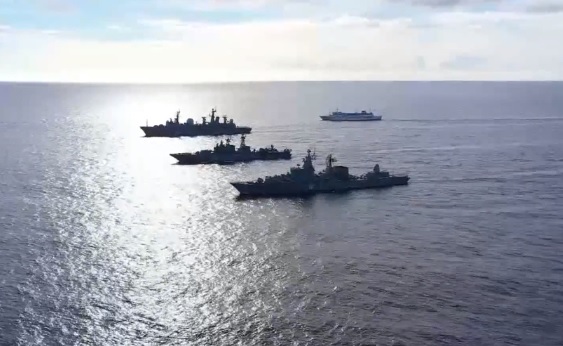 ▲ 훈련중인 러시아 태평양 함대.(러시아군 홈피 캡처)