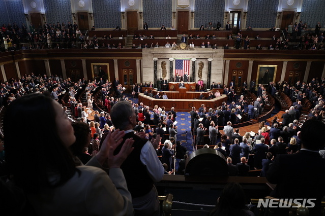▲ 윤석열 대통령이 27일(현지시간) 워싱턴DC 미 국회의사당에서 상·하원 합동회의 연설을 하고 있다. ⓒ뉴시스