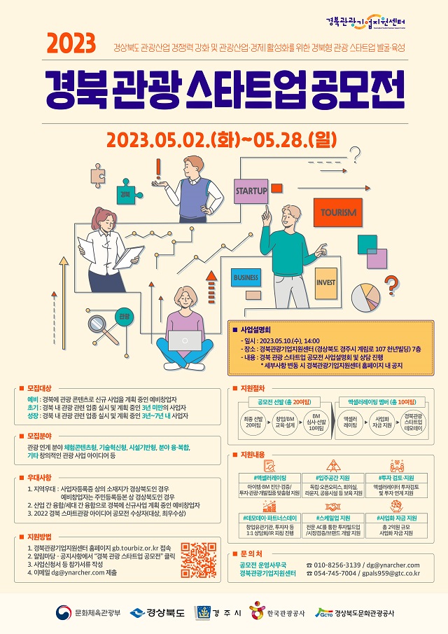 ▲ ‘2023 경북 관광 스타트업 공모전’ 포스터.ⓒ경북관광공사