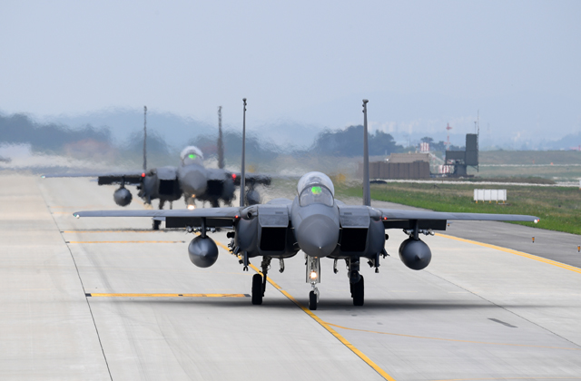 ▲ 공군 소링 이글 훈련에 참가한 F-15K. ⓒ정상윤 기자