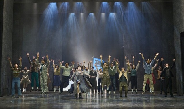 ▲ 지난 16일 광주 빛고을시민문화회관에서 열린 뮤지컬 '광주' 오픈리허설 장면.ⓒ광주문화재단·라이브·극공작소마방진