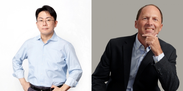 ▲ (왼쪽부터) 노종원 SK하이닉스 사장, 데이비드 딕슨 솔리다임 부문장. ⓒSK하이닉스