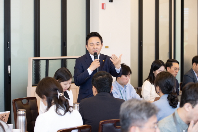 ▲ 원희룡 국토교통부 장관이 출입기자단 간담회에서 발언하고 있다. ⓒ국토교통부