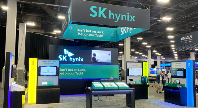 ▲ '델 테크놀로지스 월드 2023'에 참가한 SK하이닉스의 부스. ⓒSK하이닉스