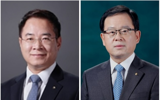 ▲ 이석태 우리은행 국내영업부문장(사진 왼쪽)과 조병규 우리금융캐피탈 대표.ⓒ우리금