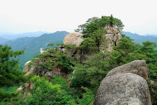 ▲ 가령산을 오르면서 만나는 거북 바위가 있는 암릉.ⓒ진경수 山 애호가