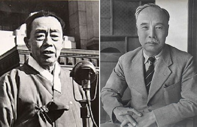 ▲ 미국의 선택을 받아 남한의 '좌우합작' 협상을 진행한 김규식과 여운형(오른쪽).