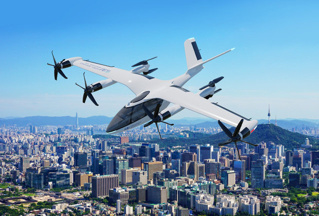 ▲ KAI에서 제안하는 AAV(미래형항공기체) 비행 장면(가상) ⓒKAI