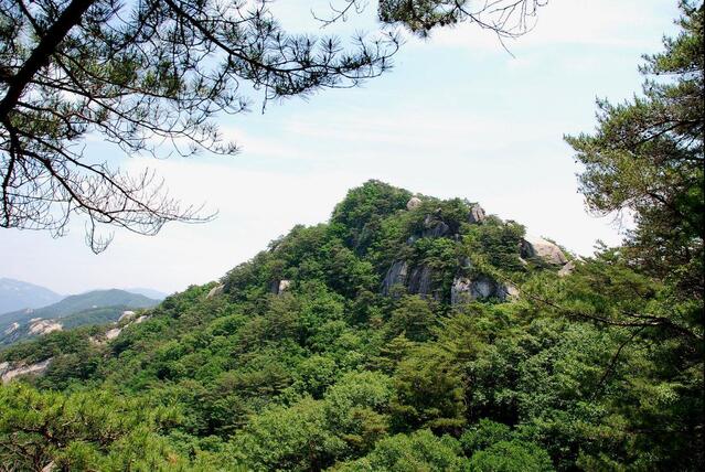 ▲ 상행 시 조망점에서 바라본 도명산 고스락.ⓒ진경수 山 애호가