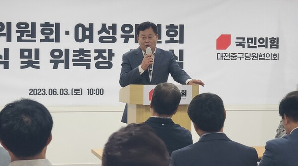▲ 이은권 당협위원장이 지난 3일 대전시당에서“여당으로서 더 많은 신뢰와 희망을 드릴 수 있는 국민의힘이 되도록 힘쓰겠다”고 강조했다.ⓒ국민의힘 대전 중구당원협의회