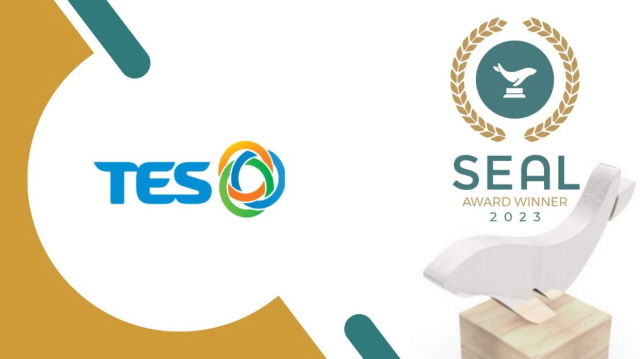 ▲ SK에코플랜트 자회사인 싱가포르 테스(TES-AMM)가 '2023 SEAL 지속가능 비즈니스 어워즈(Sustainable Business Awards)'에서 '지속가능 혁신(Sustainable Innovation)' 분야 수상기업으로 선정됐다. ⓒSK에코플랜트