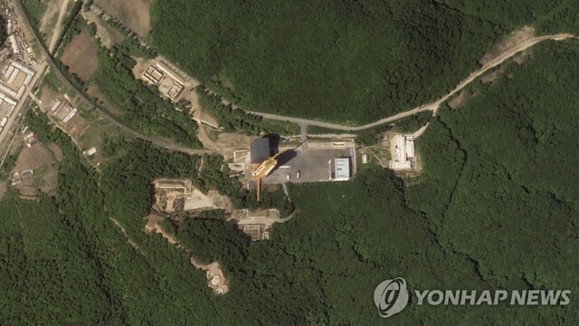 ▲ 민간 위성업체 '플래닛랩스'가 제공한 1차 발사 전 동창리 서해위성발사장 모습. ⓒ연합뉴스