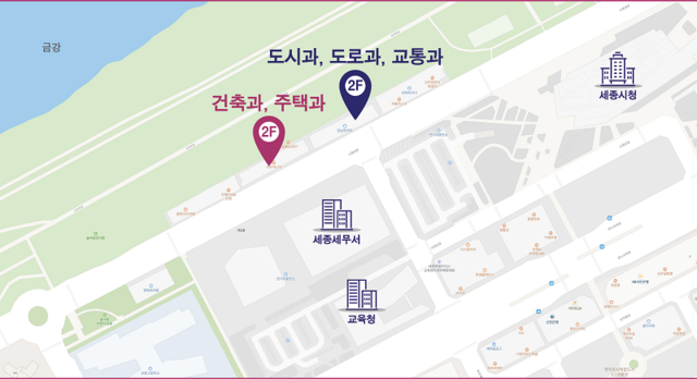 ▲ 건설교통국 위치도.ⓒ세종시