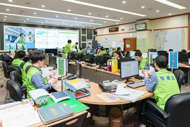 ▲ 월성원자력본부는 지난 8일 월성 3호기를 대상으로 방사선비상 상황에 대응하는 방사능방재 전체훈련을 실시했다.ⓒ월성본부