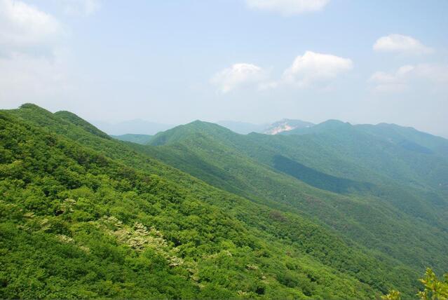 ▲ 제1조망점에서 바라본 희양산으로 이어진 백두대간의 산줄기.ⓒ진경수 山 애호가