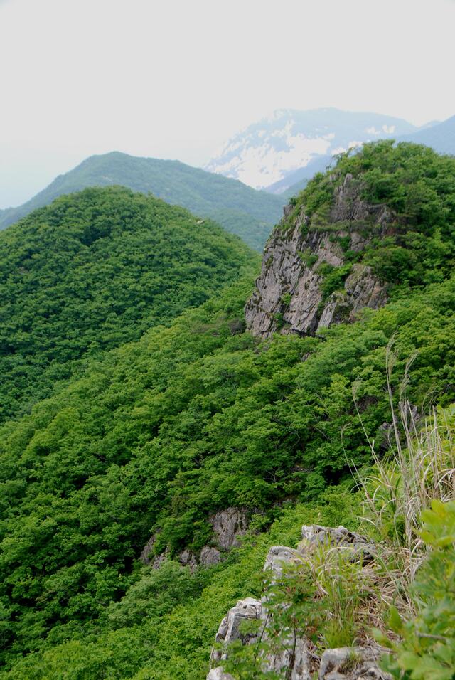 ▲ 제2조망점에서 바라본 평천지 방향의 산줄기.ⓒ진경수 山 애호가
