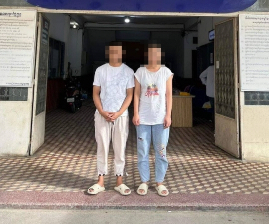 ▲ 시신 유기 혐의를 받고 있는 중국인 부부. ⓒ사진=라스메이캄푸차 데일리 보도화면 캡처