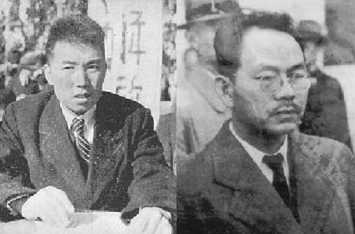 ▲ 1946년경 30대중반 김일성과 40대중반 박헌영(오른쪽).