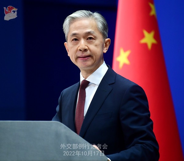 ▲ 왕원빈 중국 외교부 대변인ⓒ연합뉴스