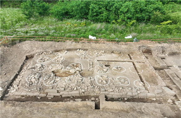 ▲ 천안 천흥사지 건물지 전경(금당지 추정).ⓒ천안시