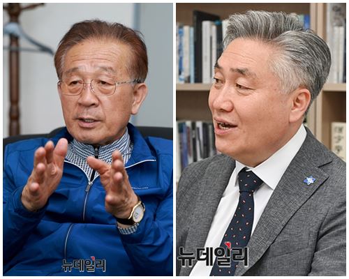 ▲ (왼쪽부터)김대성 한국연안어업인중앙연합회 회장과 정범진 경희대 원자력공학과 교수 ⓒ뉴데일리DB