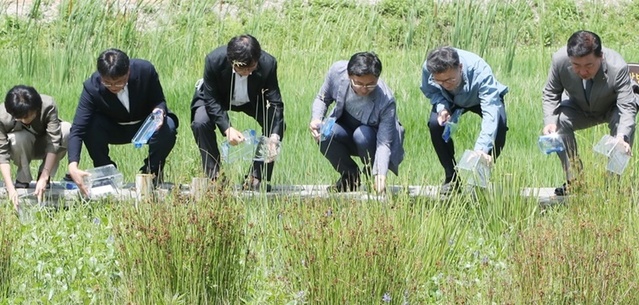 ▲ 청주시가 멸종위기종인 물장군을 방사했다.ⓒ청주시