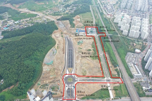 ▲ R&D직접지구~불당2동 연결도로.ⓒ충남도