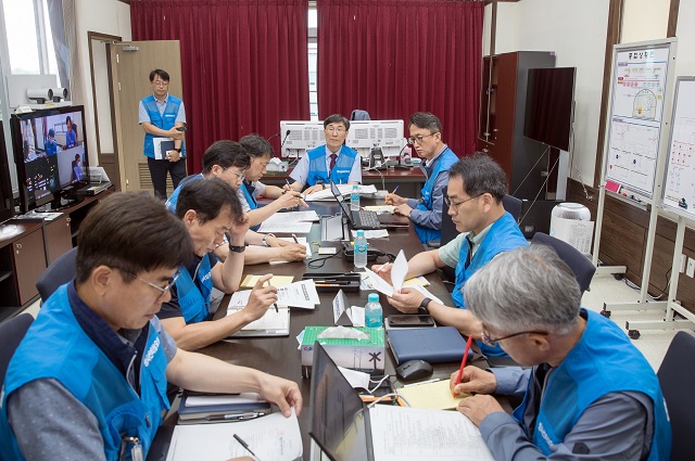 ▲ 한울원자력본부는 13일 한울 1호기 방사능방재 전체훈련을 실시했다.ⓒ한울본부