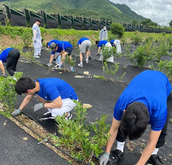 ▲ 한남대 제65대 총학생회 ‘영원’가 지난 17일부터 2박 3일간 재학생들에게 봉사활동 기회 제공을 위해 충북 괴산군 청천면 화양동 일원에서 농촌 봉사활동을 진행했다.ⓒ한남대