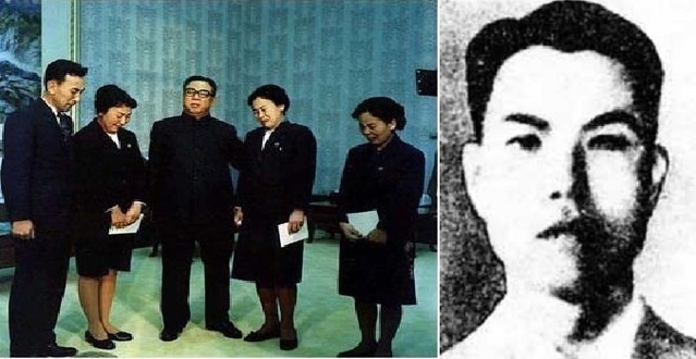 ▲ 여운형의 아들과 두 딸이 김일성(가운데)를 오랜만에 만나 우는 모습(1979년 북한 공개사진). 오른쪽은 김일성 직속 거물간첩 성시백.