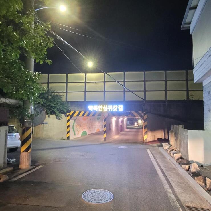 ▲ 칠곡군은 칠곡경찰서와 함께 약목면 복성리 중점적으로 시작한 안심귀가거리 조성사업올해 7월에 완료했다.ⓒ칠곡군