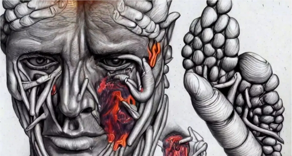 ▲ 실험 외부의 것: 말벌(The Outside In Experiment: Wasps) 영상의 한 장면이다. 통풍환자의 고통을 인공지능으로 그린 것. ⓒCANNES LIONS