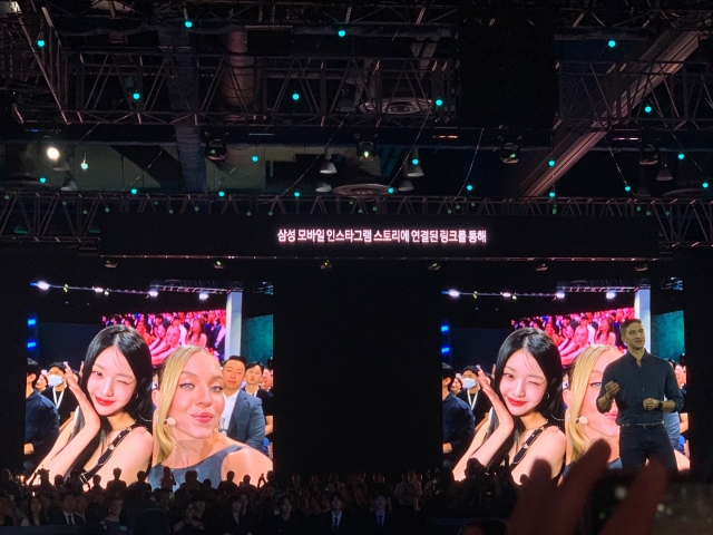 ▲ 26일 서울 코엑스에서 진행된 '갤럭시 언팩' 행사에 참석한 아이브 장원영. ⓒ이성진 기자