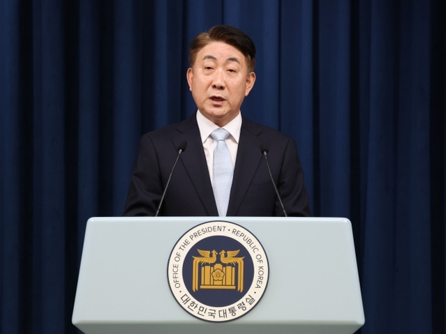 ▲ 방송통신위원장 후보로 지명된 이동관 대통령 대외협력특보가 28일 서울 용산 대통령실 청사에서 인사말을 하고 있다. ⓒ연합뉴스