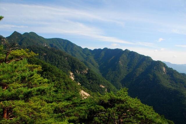 ▲ 하산하면서 바라본 조령산 능선.ⓒ진경수 山 애호가