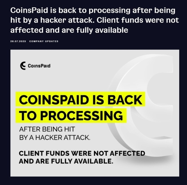 ▲ 코인스페이드 입장문 ⓒ코엔스페이드 홈페이지 캡처