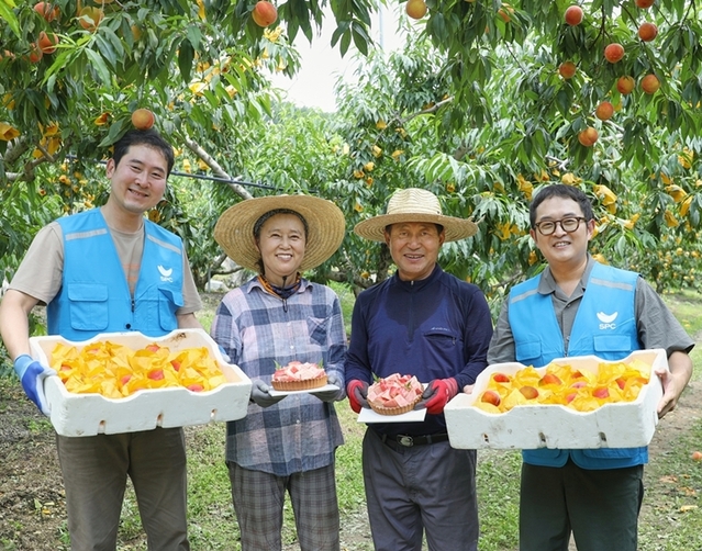 ▲ ‘음성명작 복숭아’ 타르트가 파리바게뜨 전국 3400개 매장에서 출시된다.ⓒ음성군