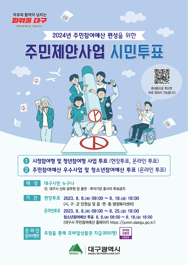 ▲ 2024년 주민참여예산사업 선정을 위한 시민투표 포스터.ⓒ대구시