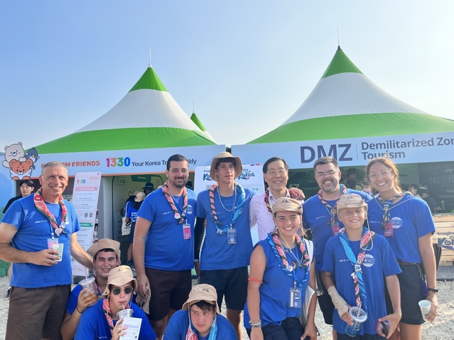 ▲ 잼버리 한국관광홍보관을 찾은 김장실 관광공사 사장 ⓒ관광공사